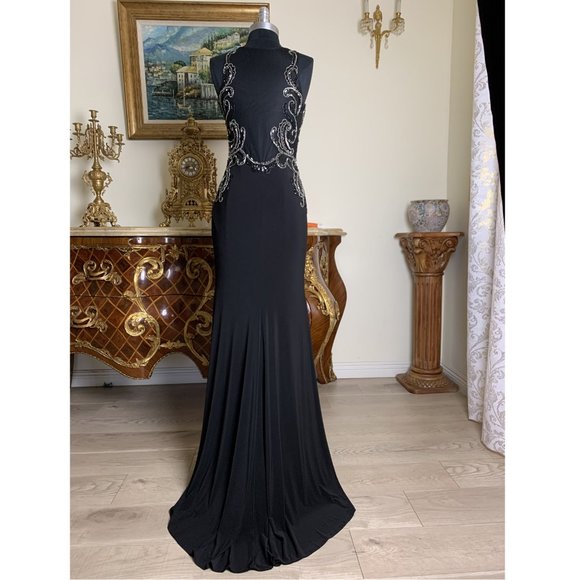 NEW LONG SPANDEX EVENING GOWN SPECIAL OCCASION FORMAL PARTY GALA DRESS - Picture 3 of 5